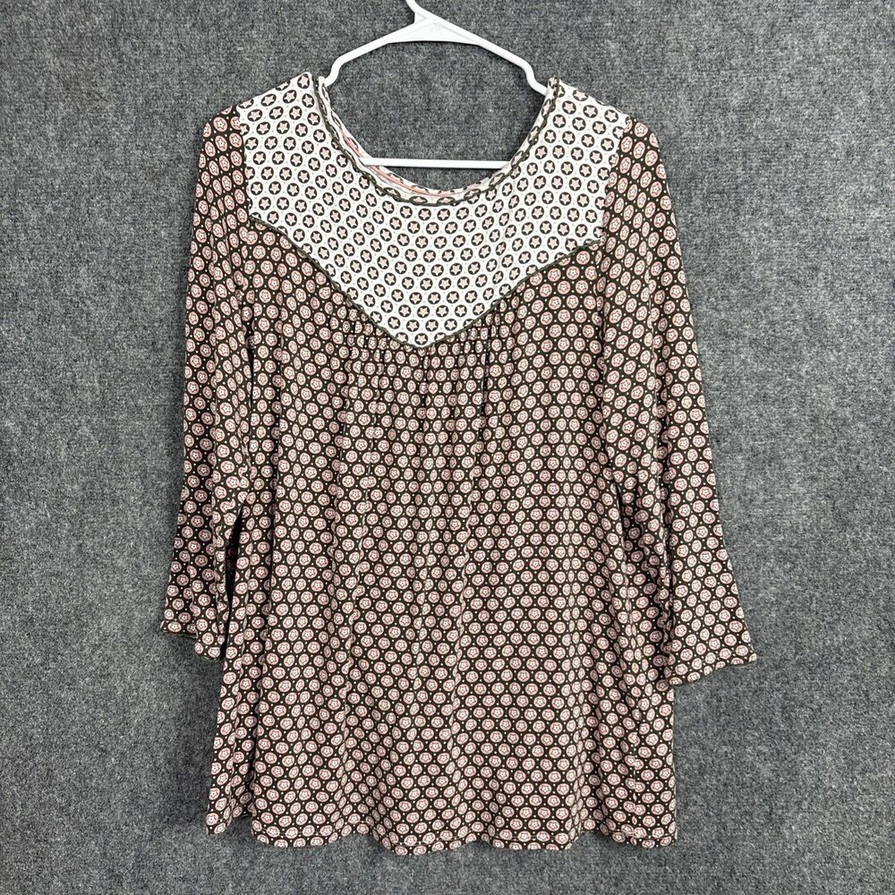 Boden Natasha Top Blouse  Womens Size 14  Pink Black flowy Artsy
